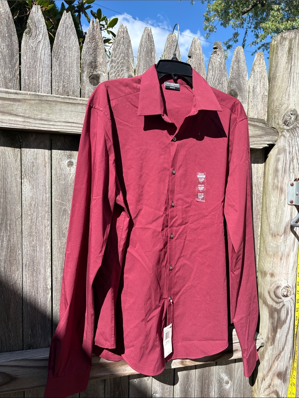Van Heusen 16-16.5/36-37 burgundy cotton blend dress shirt. NWT!